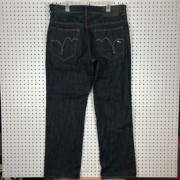 Rocawear Grunge Y2K Baggy Jeans 38x34 Black Blue Streetwear Skate Wide Leg Denim